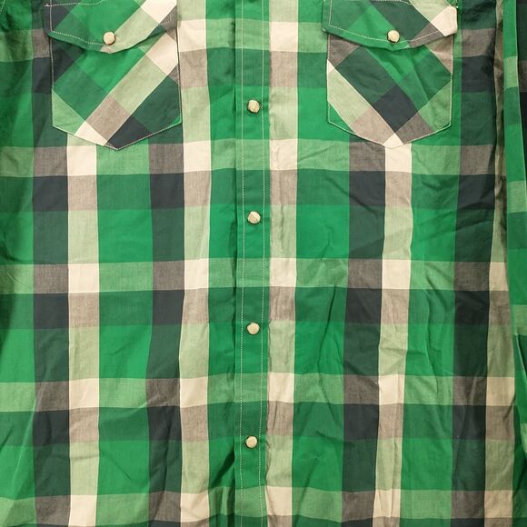 Double Pump Mens Pearl Snap Shirt Multi Large Plaid Long Sleeve Pockets Cotton - Picture 4 of 12
